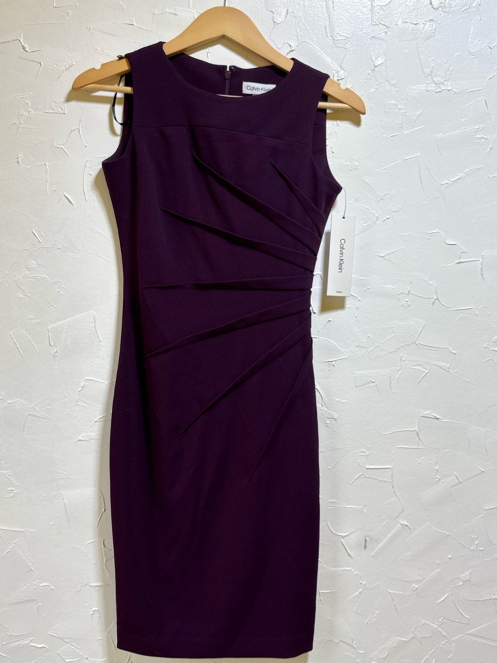 Calvin Klein Dark Purple Sleeveless Sheath Dress